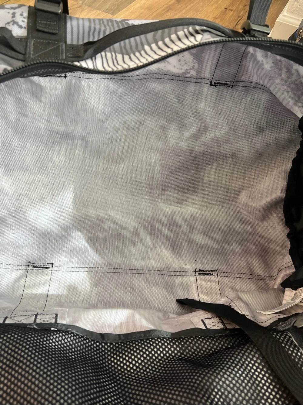 The North Face Gray & Black Patterned Duffel Bag NWOT